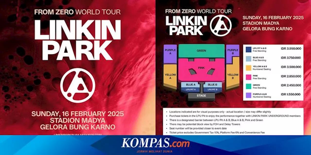 Harga dan Cara Beli Tiket Konser Linkin Park di Jakarta, Dijual Mulai Besok