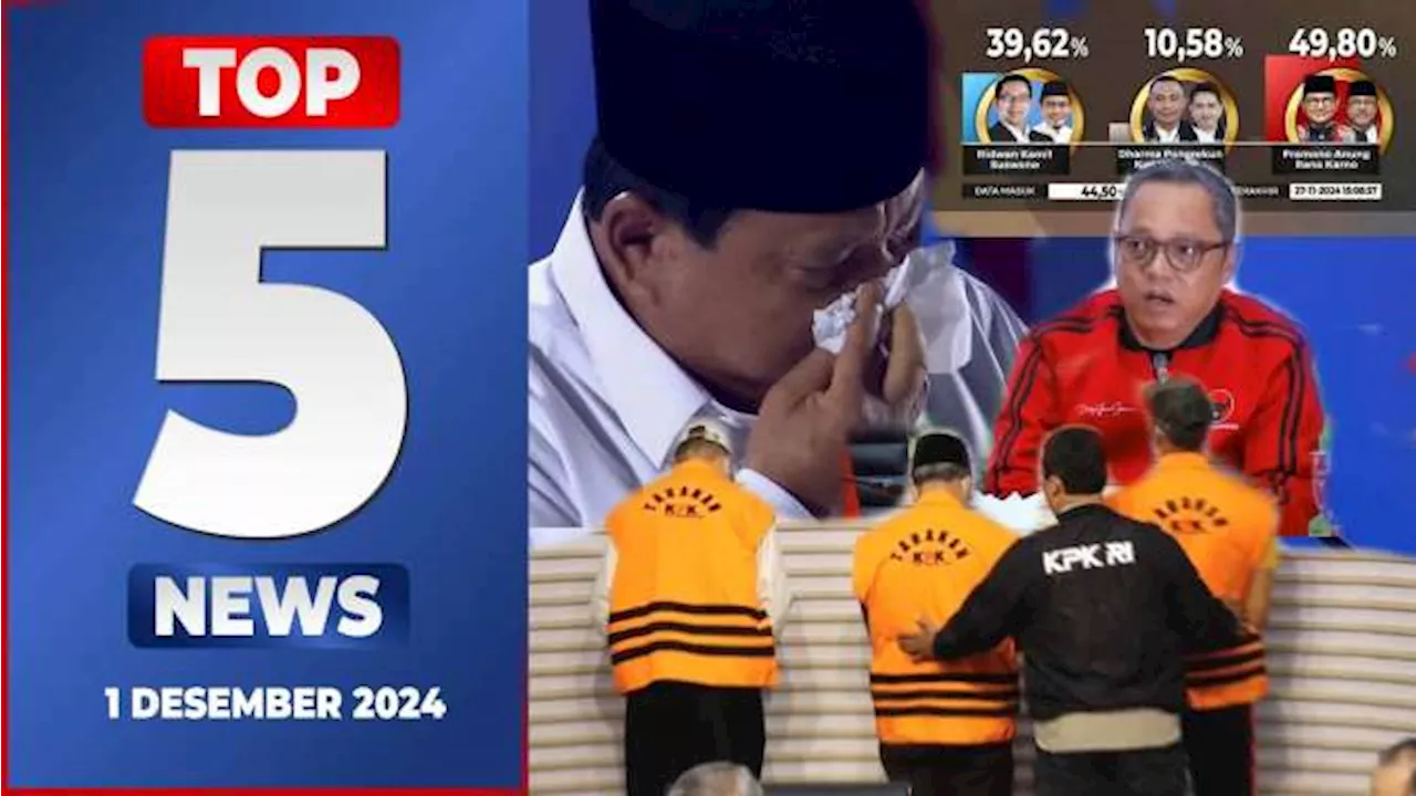 Tangis Presiden Prabowo di Hari Guru hingga Quick Count Litbang Kompas di Sejumlah Daerah [TOP5NEWS]