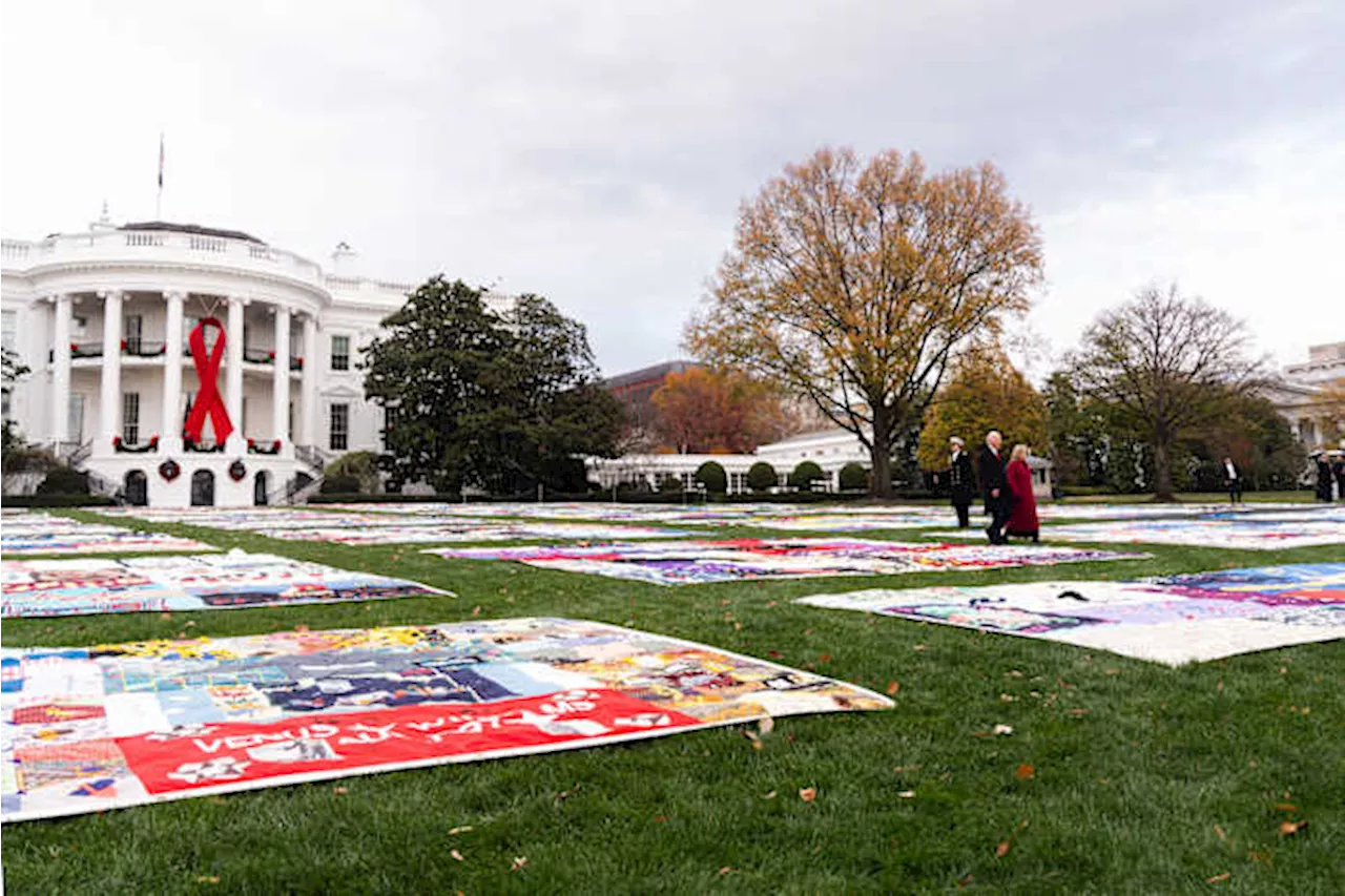 Biden has AIDS Memorial Quilt at White House to observe World AIDS Day