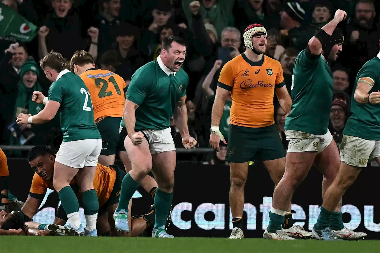 Rugby: l'Irlande domine l'Australie et fête Healy, son pilier record