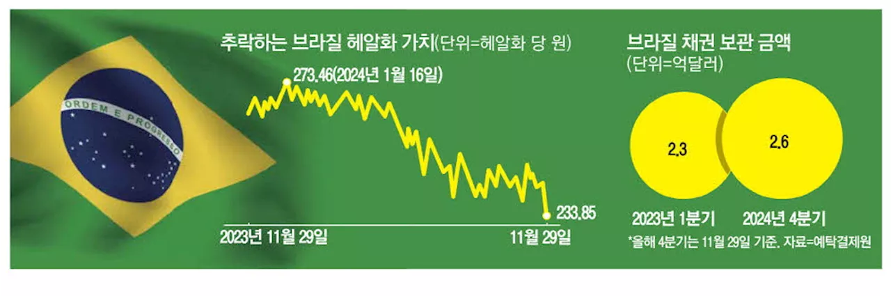 올들어 20% 급락한 브라질 헤알화, 투자자 불안 증폭