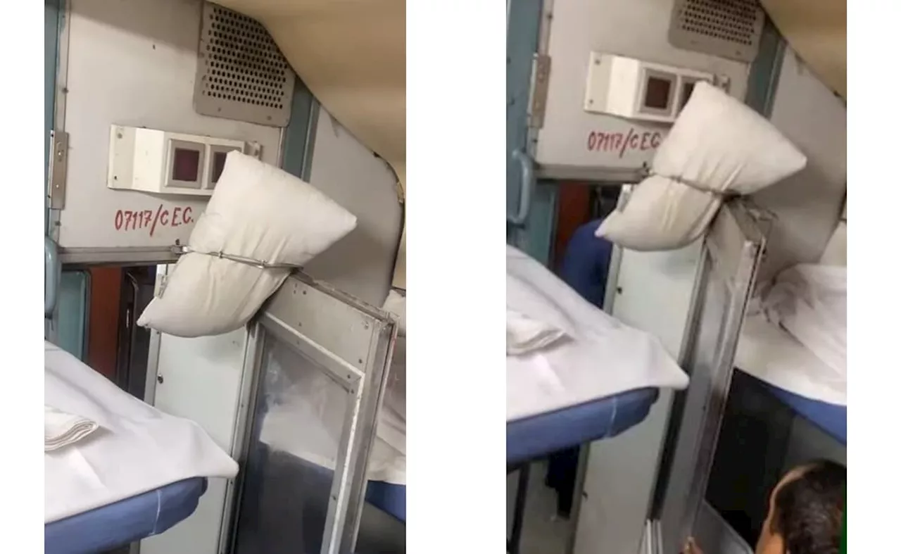 Desi Jugad Ka Viral Video: Train Compartment Door Cushion Hack