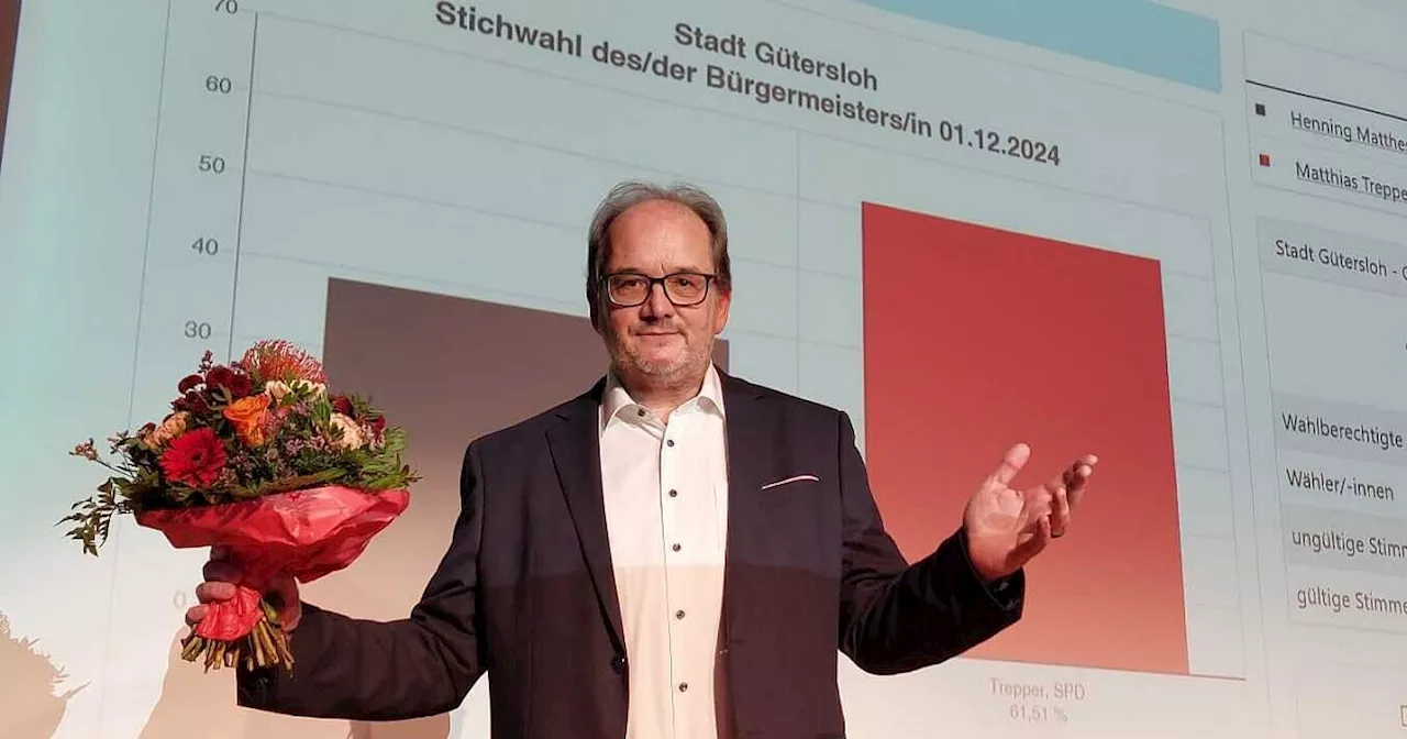 Gütersloher Bürgermeister-Stichwahl: ++ Ergebnis steht fest – Matthias Trepper gewinnt ++