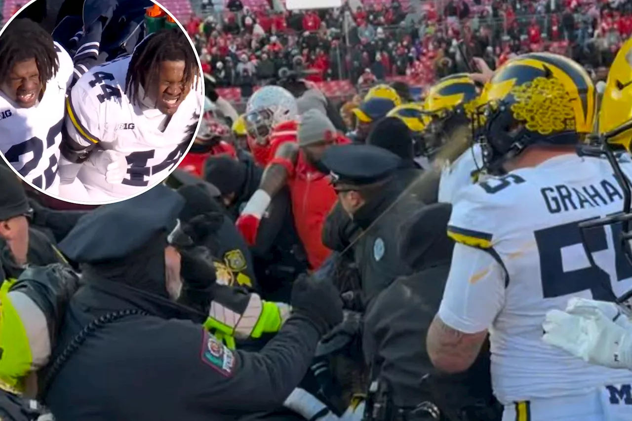 Cops appear to use pepper spray on Michigan, Ohio State players during wild postgame brawl