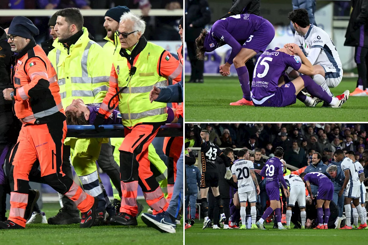 Edoardo Bove collapses on field in scary scene as Fiorentina-Inter Milan match is suspended