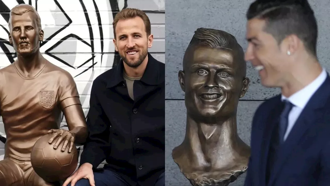 Estatuas de estrellas como Harry Kane y Cristiano Ronaldo no siempre convencen