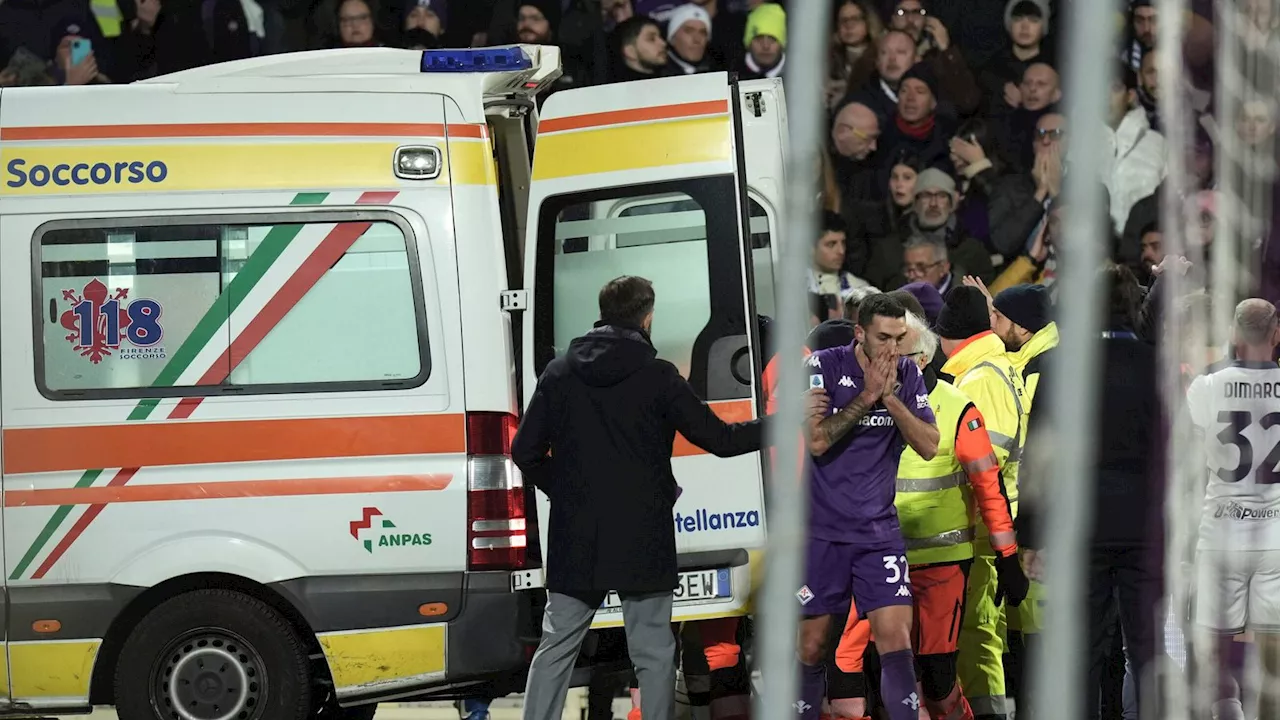 Fiorentina midfielder Edoardo Bove collapses on the pitch during Serie A match at home to Inter Milan