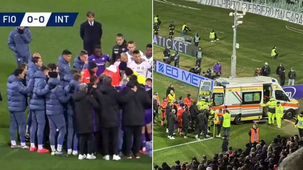 Fiorentina's Edoardo Bove collapses during match against Inter Milan as players left in tears on pitch