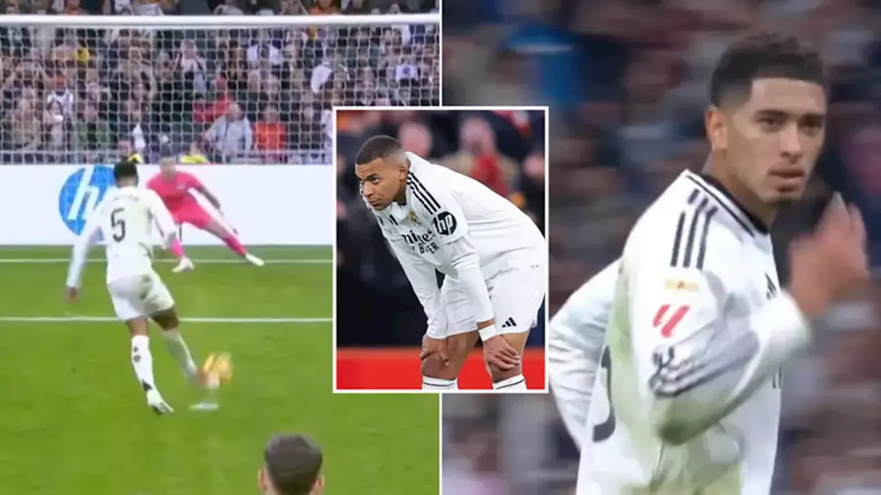 Jude Bellingham showed Kylian Mbappe 'how to take a penalty' as fans spot gesture following spot kick goal