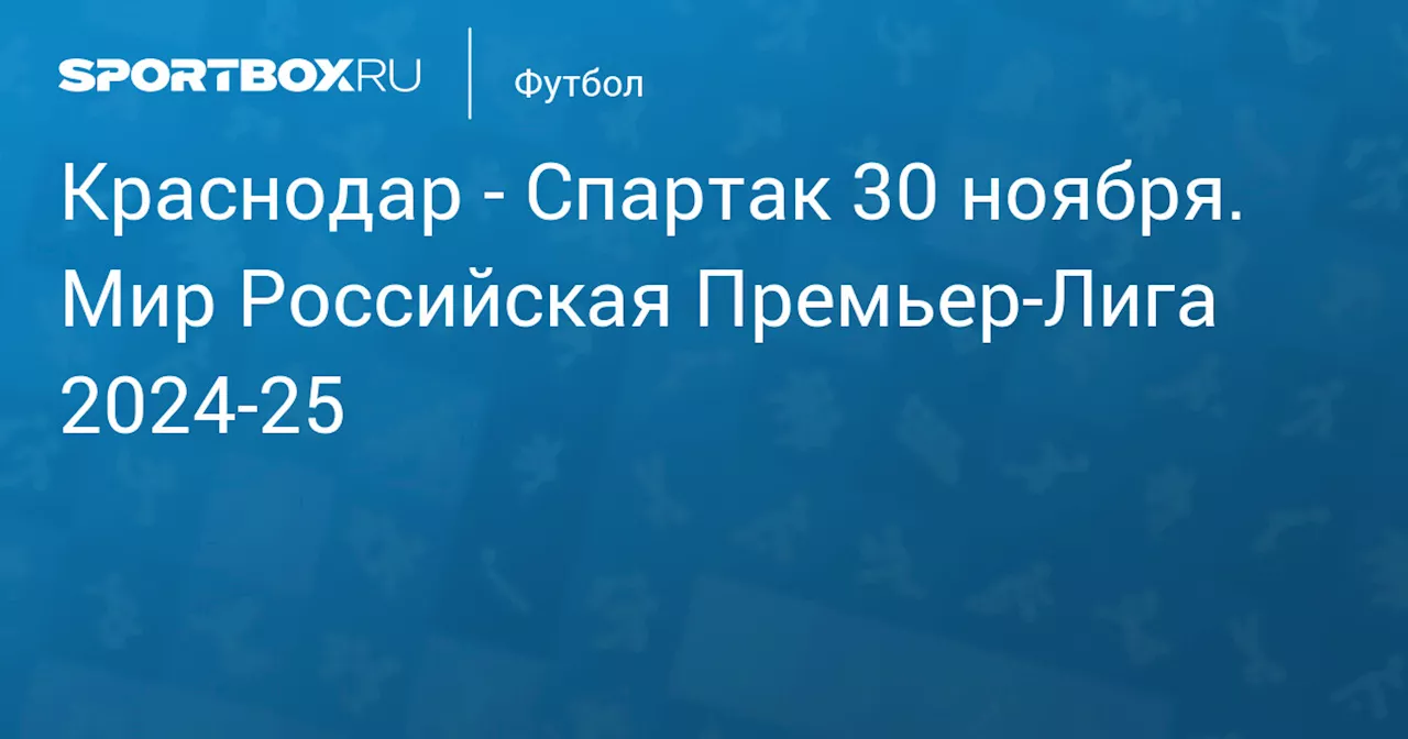 Спартак 1 декабря. Мир Российская Премьер-Лига 2024-25. Протокол матча