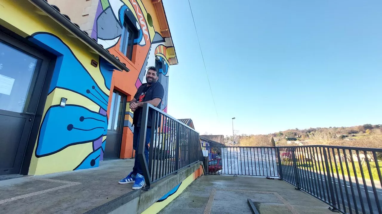 Un artiste bergeracois a créé une fresque géante sur les murs d’une ancienne école