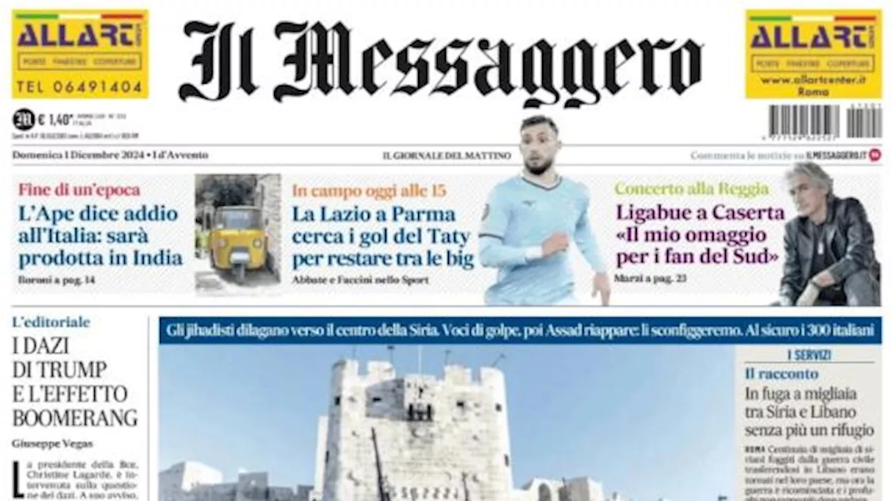 Il Messaggero: 'La Lazio a Parma cerca i gol del Taty per restare tra le big'