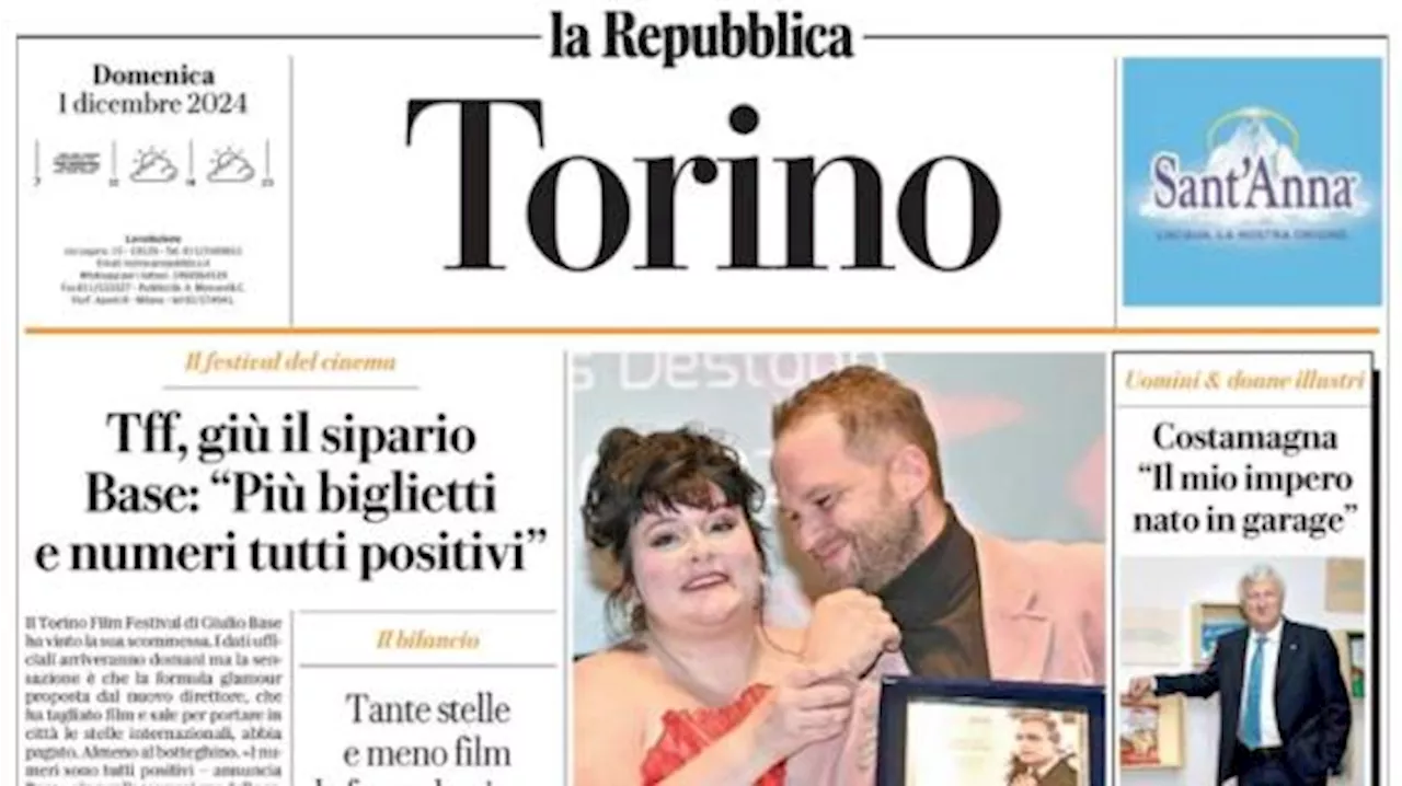 La Repubblica (ed. Torino) in prima pagina: 'L'ombra della vendita sul record di Cairo'