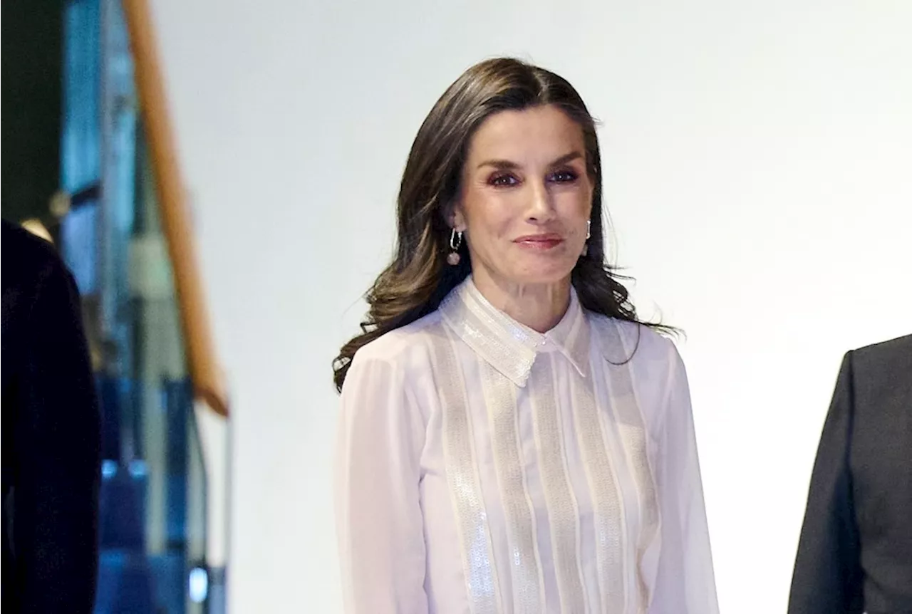 Queen Letizia of Spain Adds a Touch of Sparkle to a Shirtdress at the Opera