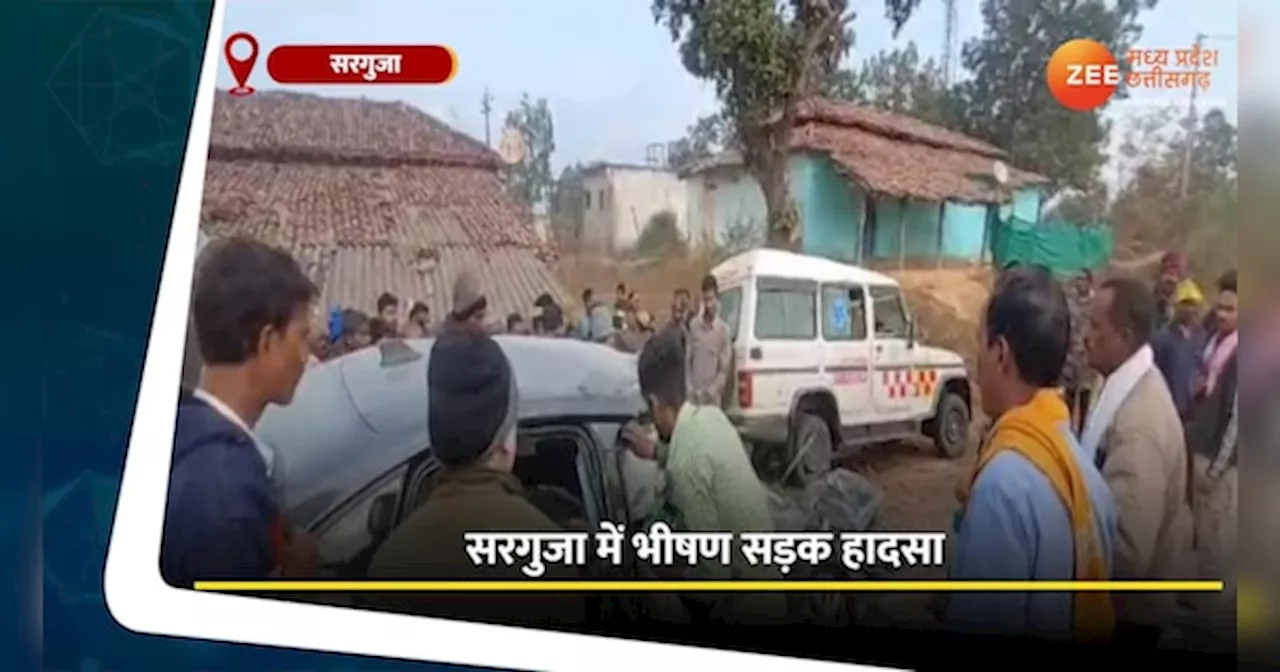 Surguja Video: ट्रक से टकराई कार, मौके पर 4 लोगों की मौत, एक की हालत नाजुक