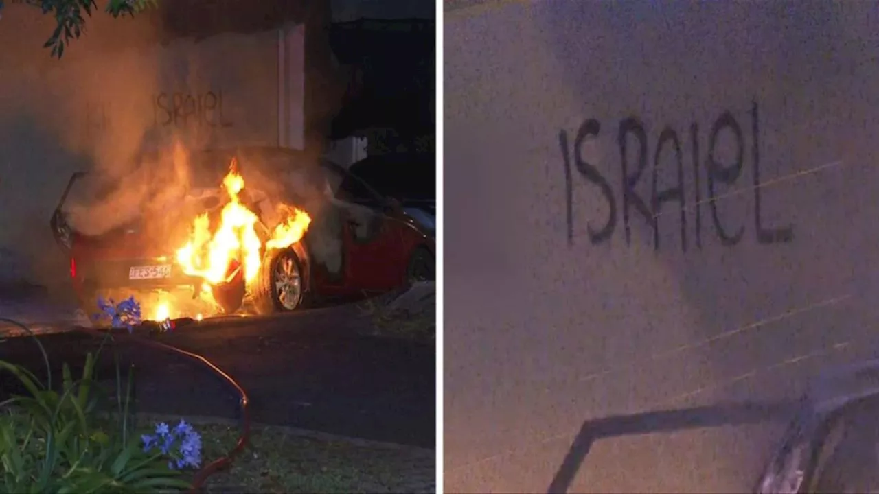 Sydney car torched and homes defaced with anti-Semitic graffiti in shocking attack