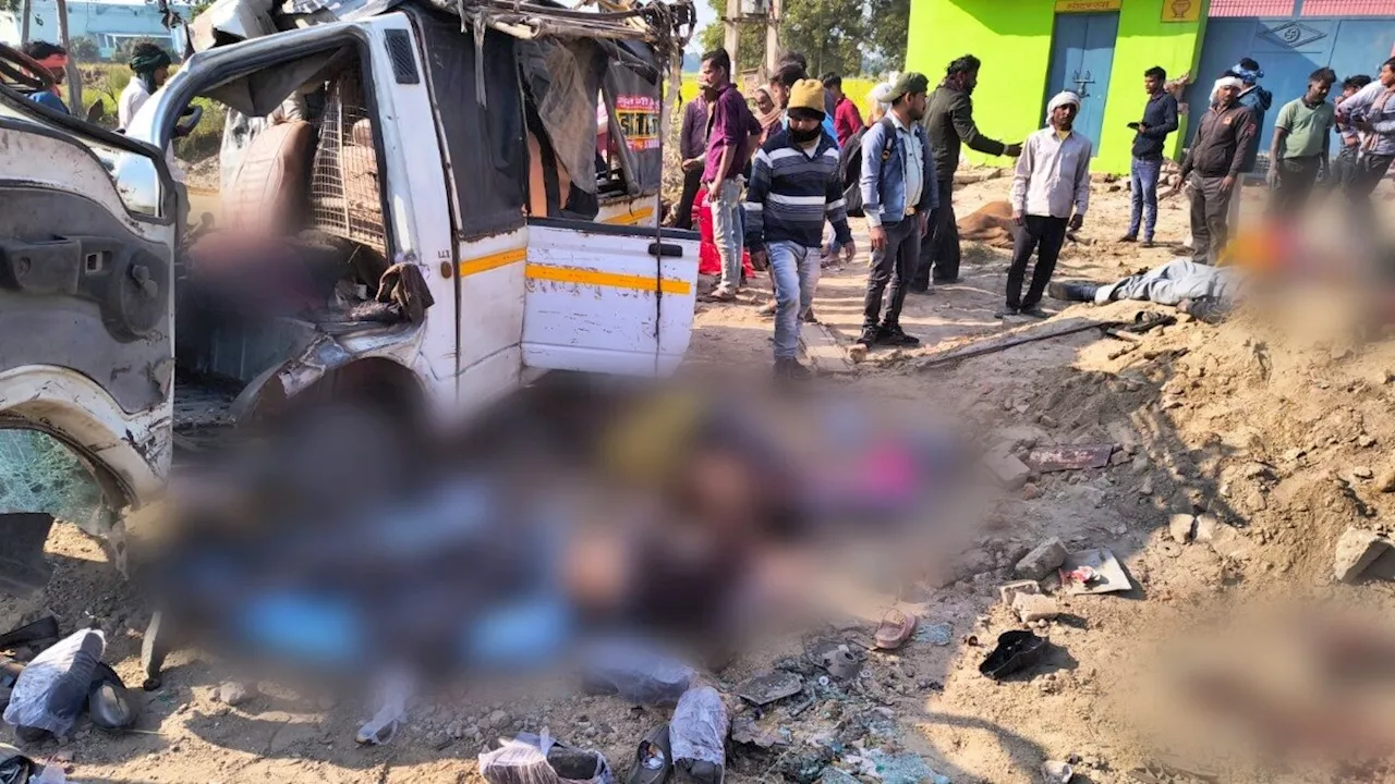 Hathras Accident: कंटेनर की टक्कर से मैजिक के परखच्चे उड़े, 7 सवारियों की मौत; कैंसर पीड़ित रिश्तेदार को जा रहे थे देखने