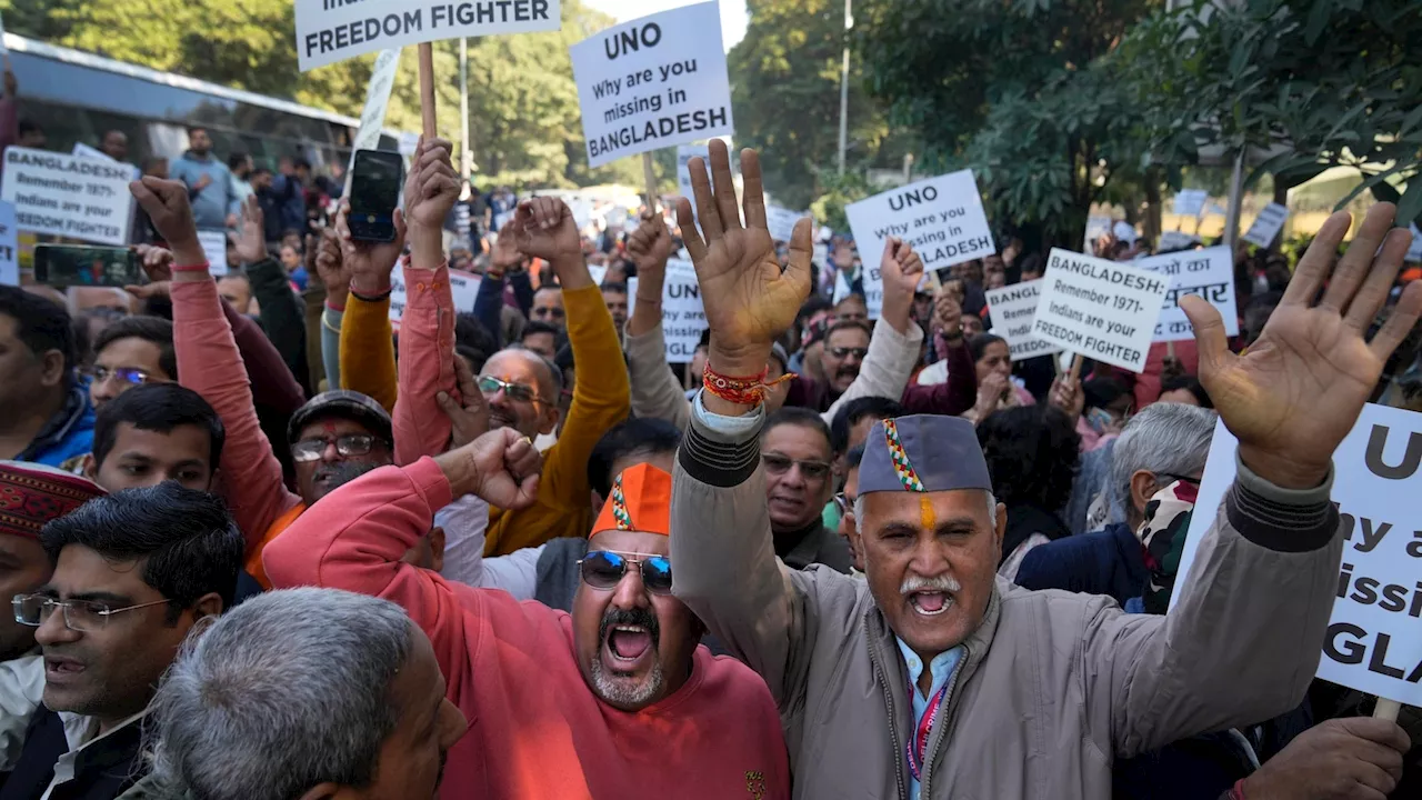 Hundreds protest in New Delhi against reported attacks on Hindus in Bangladesh