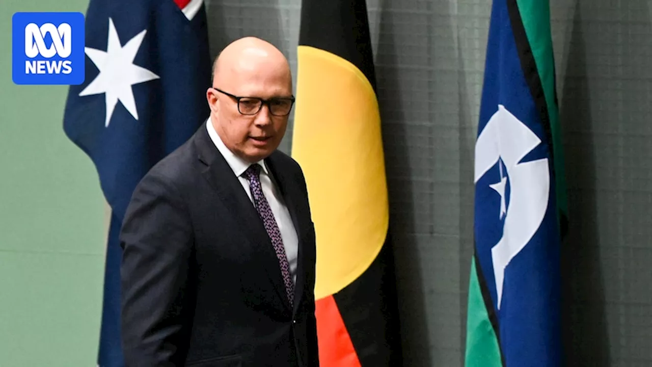 Peter Dutton won't stand beside Indigenous flags at press events if elected prime minister