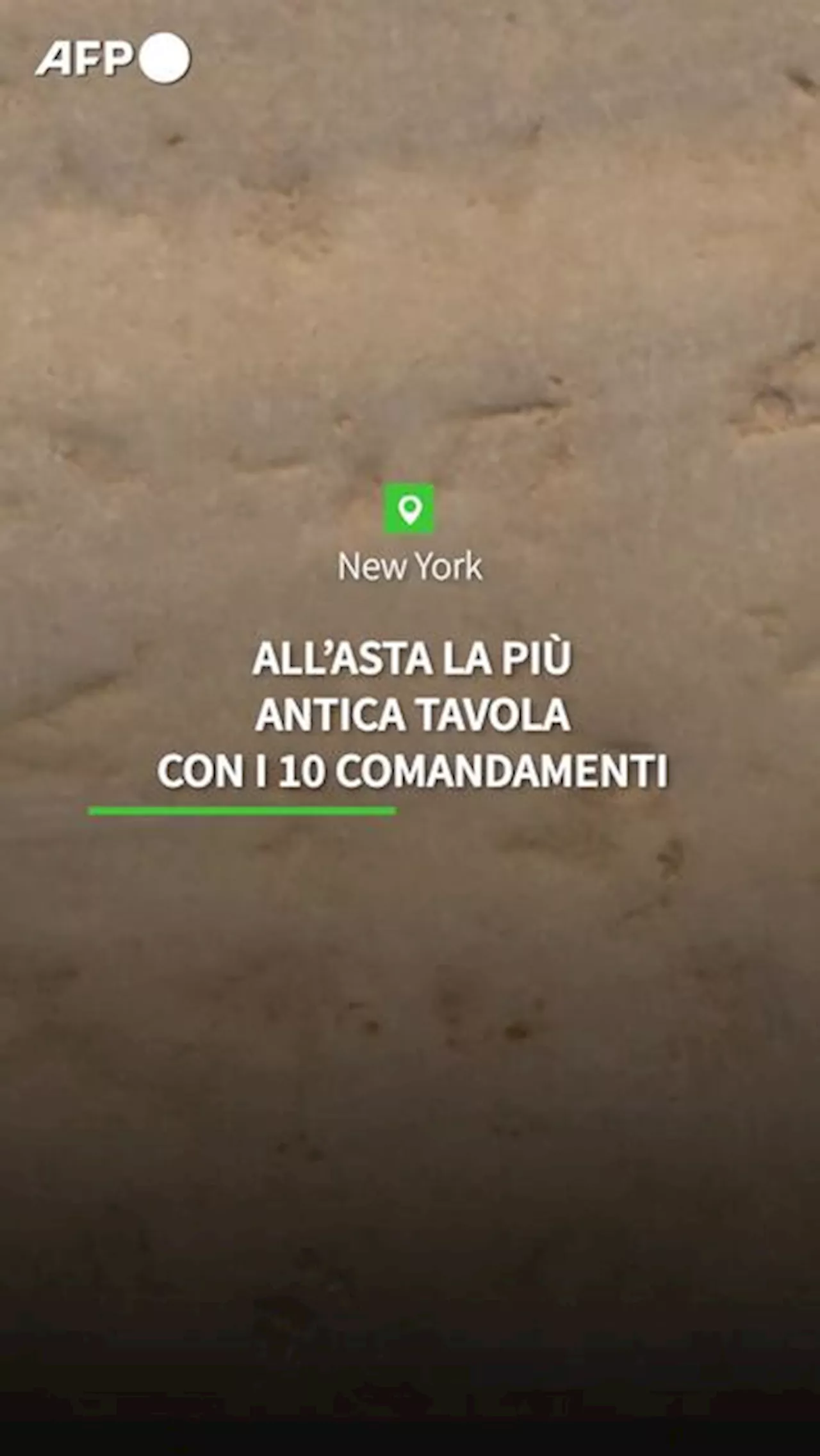 All'asta la piu' antica tavola con i 10 comandamenti