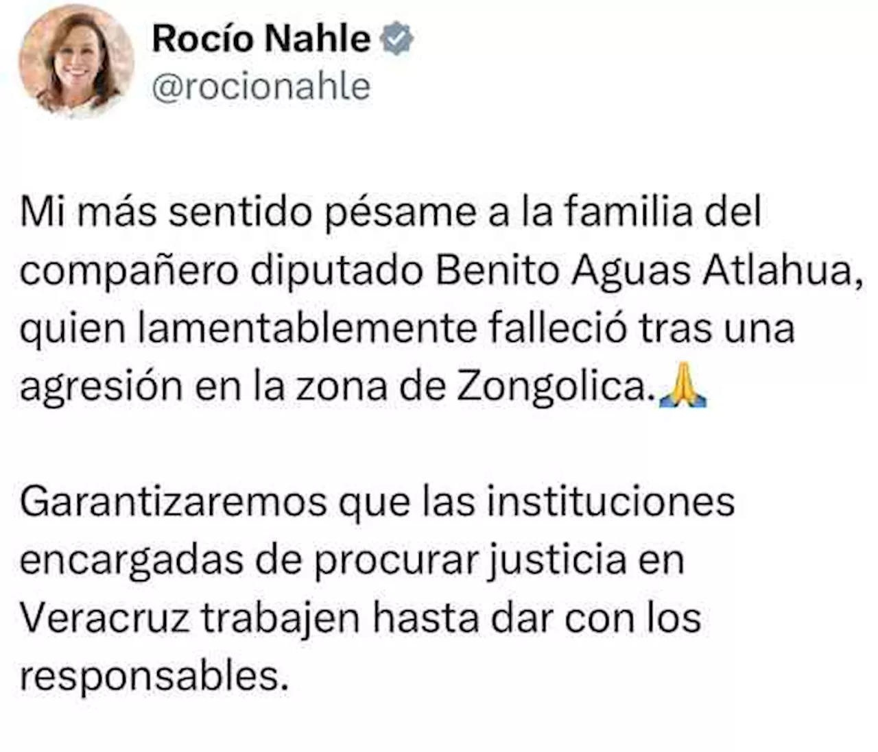 Se trabajará hasta dar con responsables del crimen de diputado Benito Aguas: Nahle