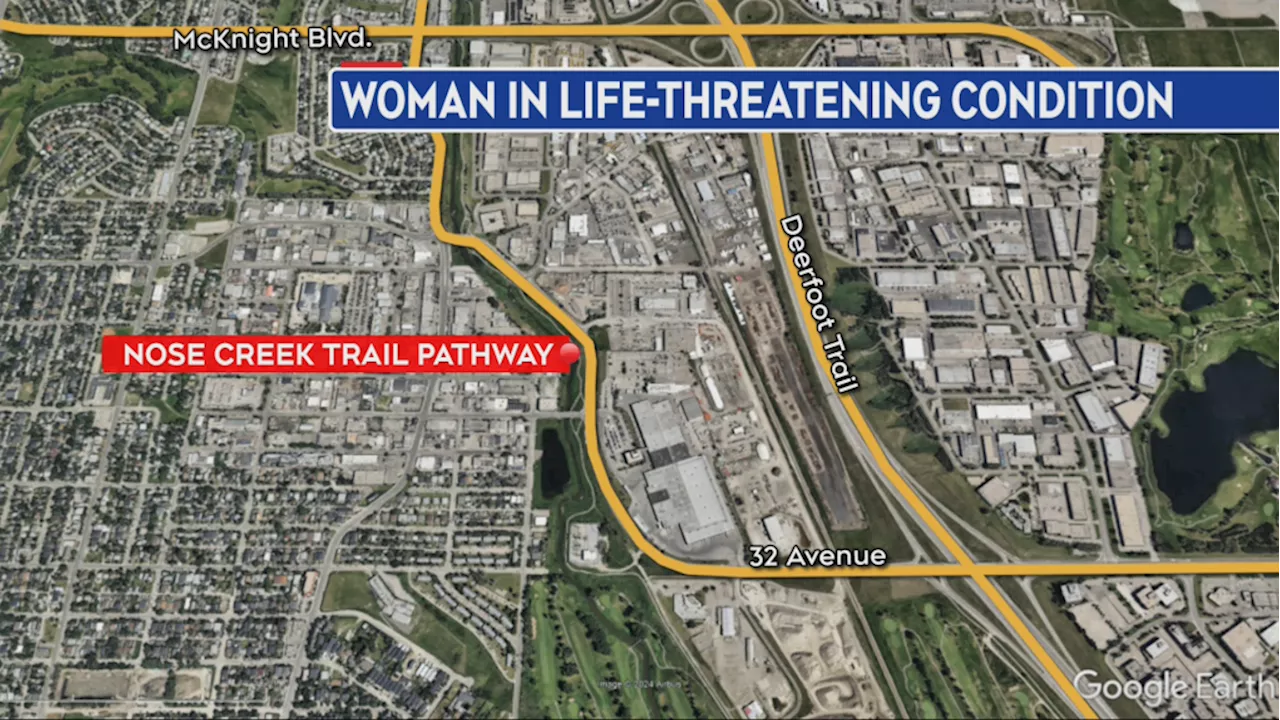 Woman in life-threatening condition after being found on N.E. Calgary pathway