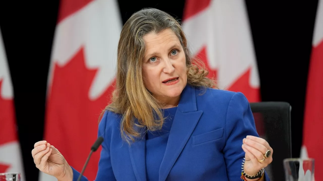 Freeland doesn't commit to meeting her own deficit target in fall economic statement