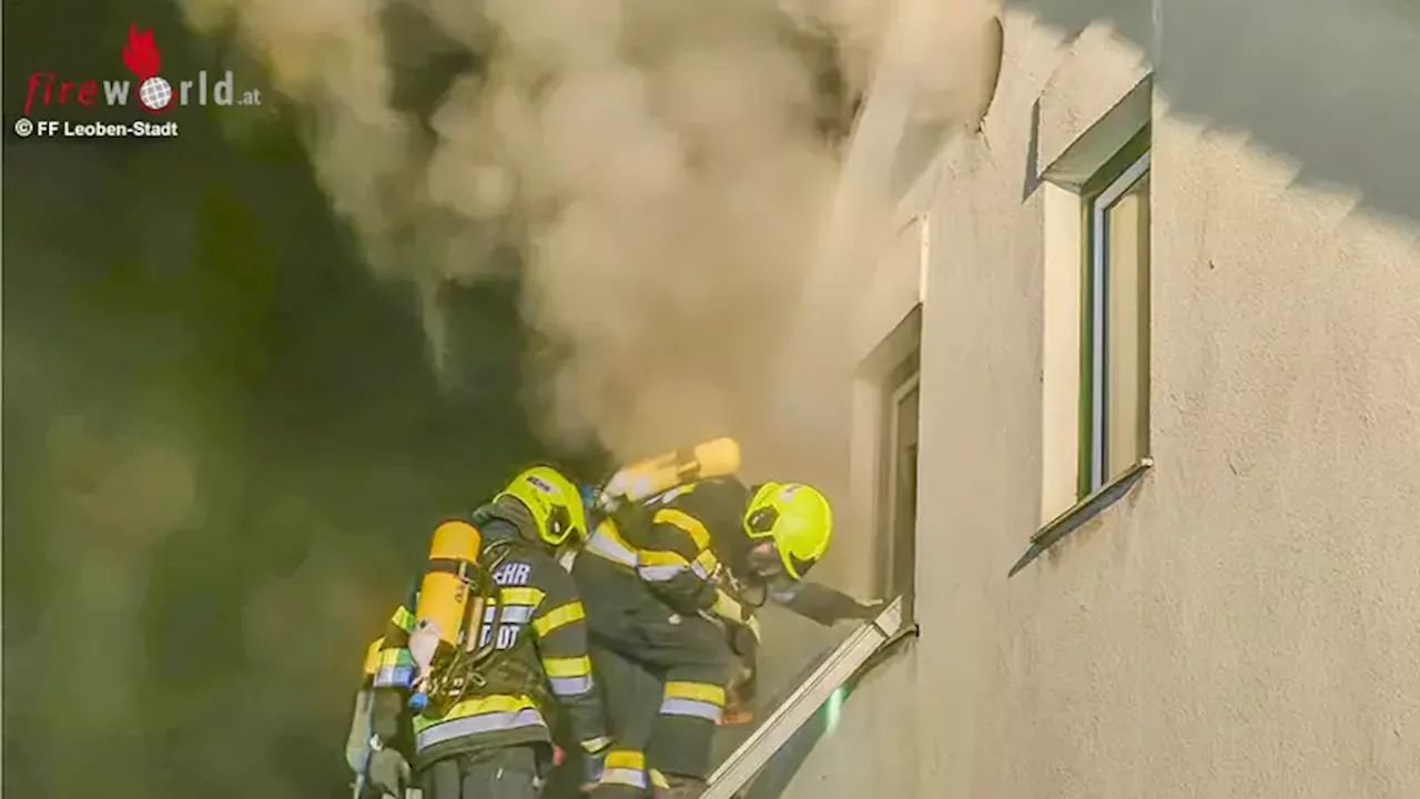 Stmk: Nächtlicher Zimmerbrand in Leoben → leblose Person geborgen