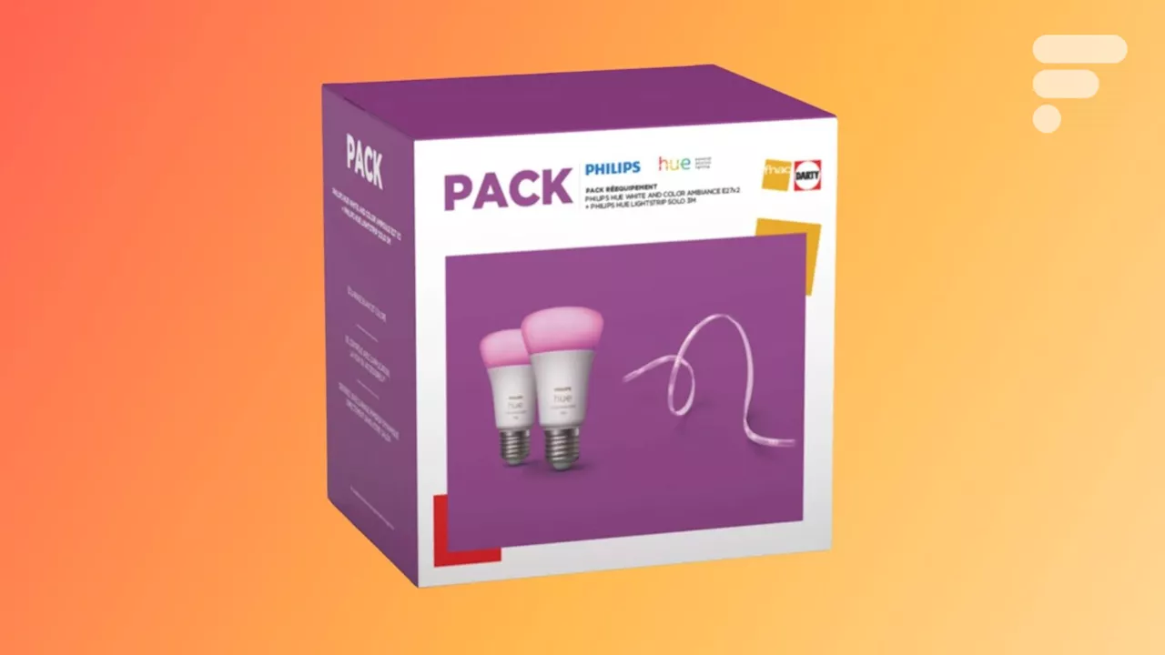 Ce pack Philips Hue à moitié prix avec 2 ampoules + un ruban LED connecté est parfait pour compléter votre installation lumineuse