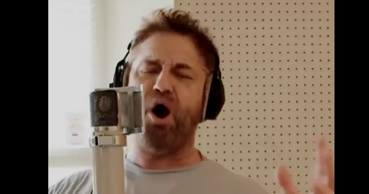 Gerard Butler asks 'is this Scottish enough' while recording his new Christmas single