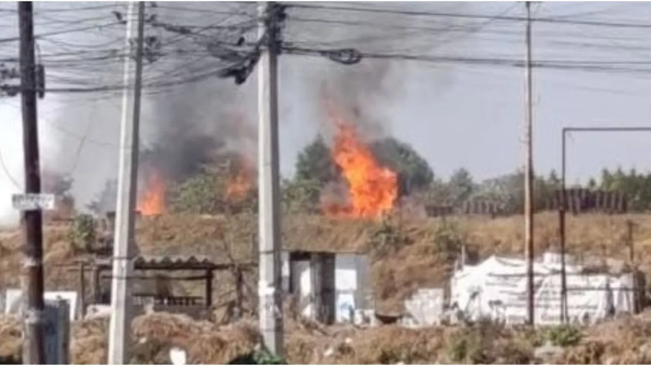 Fuerte incendio consume predio en Tultepec, Edomex