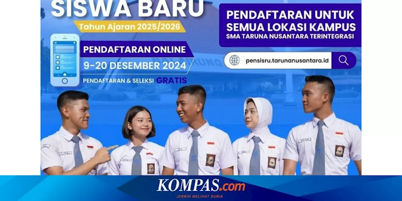 Beasiswa SMA Taruna Nusantara 2025 Sudah Dibuka, Ini Syaratnya