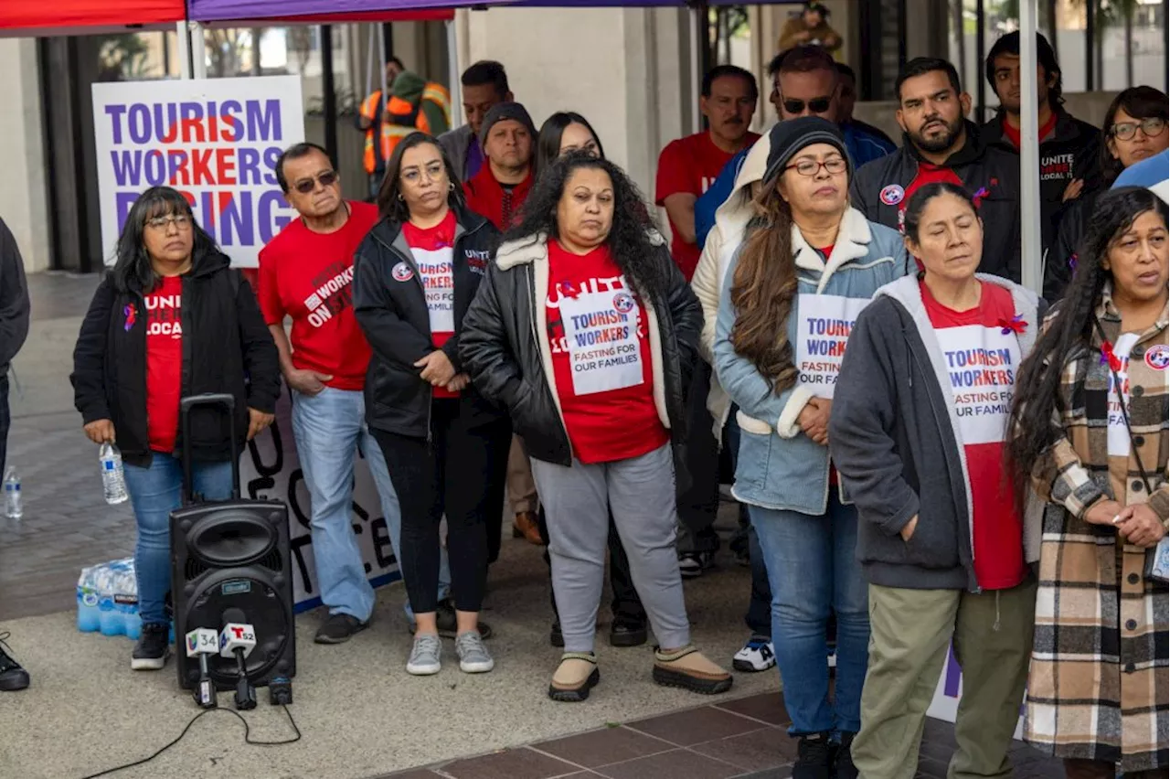 Unions will hold a three-day hunger strike outside of Los Angeles City Hall