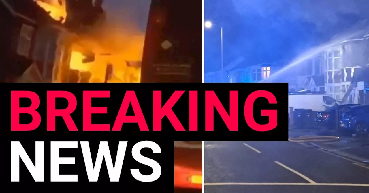 Moment house explosion nearly takes out London bus