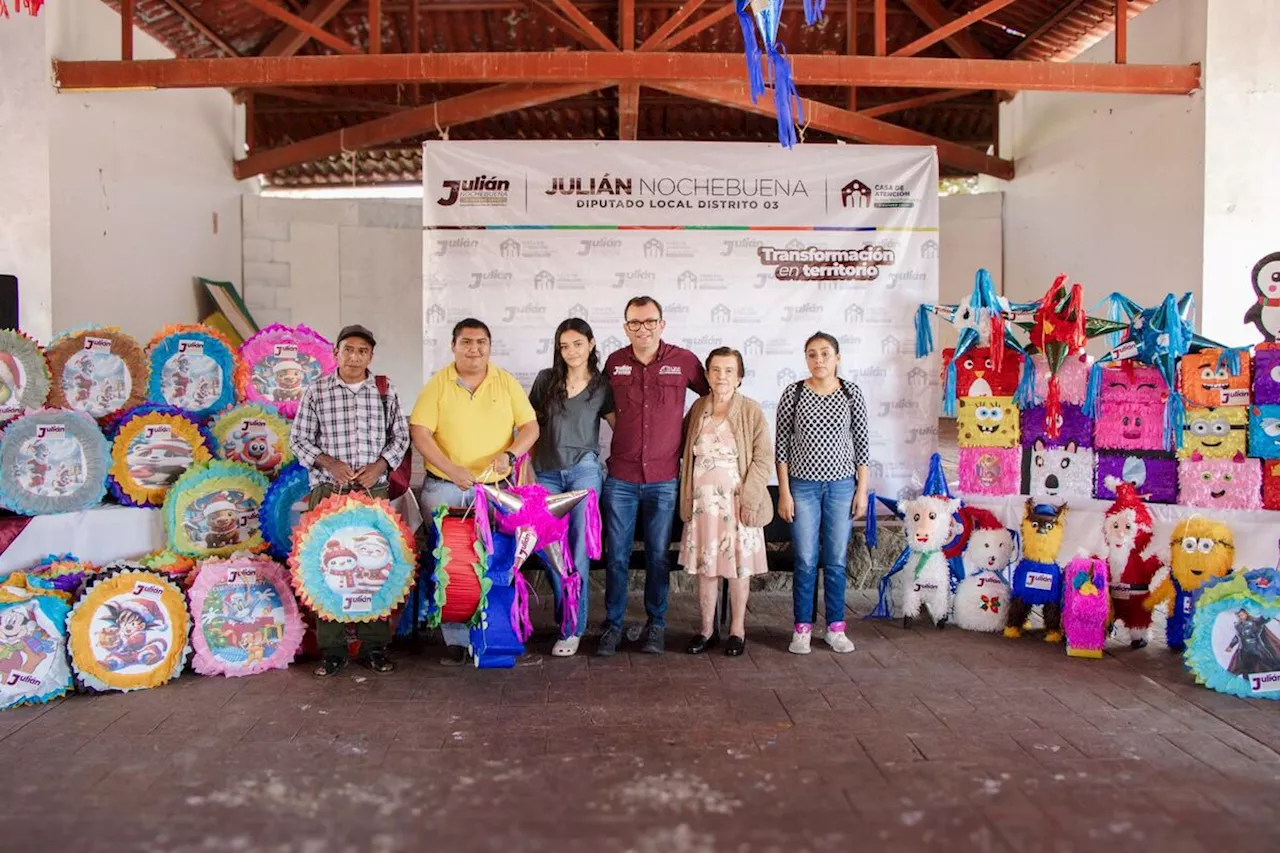 Elaboran más de 400 piñatas para niños de 115 escuelas en la Huasteca