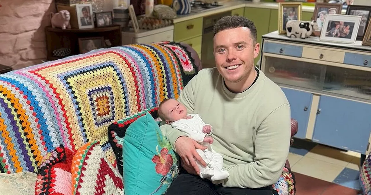 Emmerdale star's baby joy as he takes tiny son into Dingles set in adorable snap