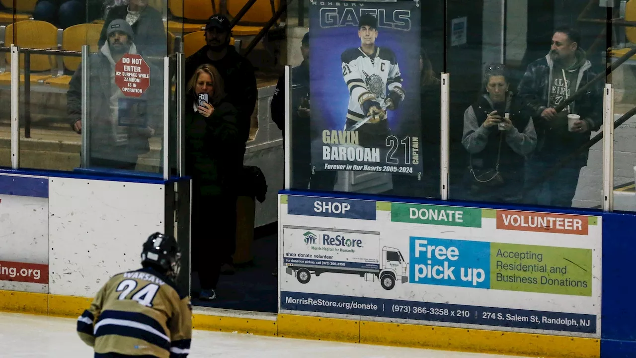 Roxbury celebrates the life of its former hockey captain during emotional game