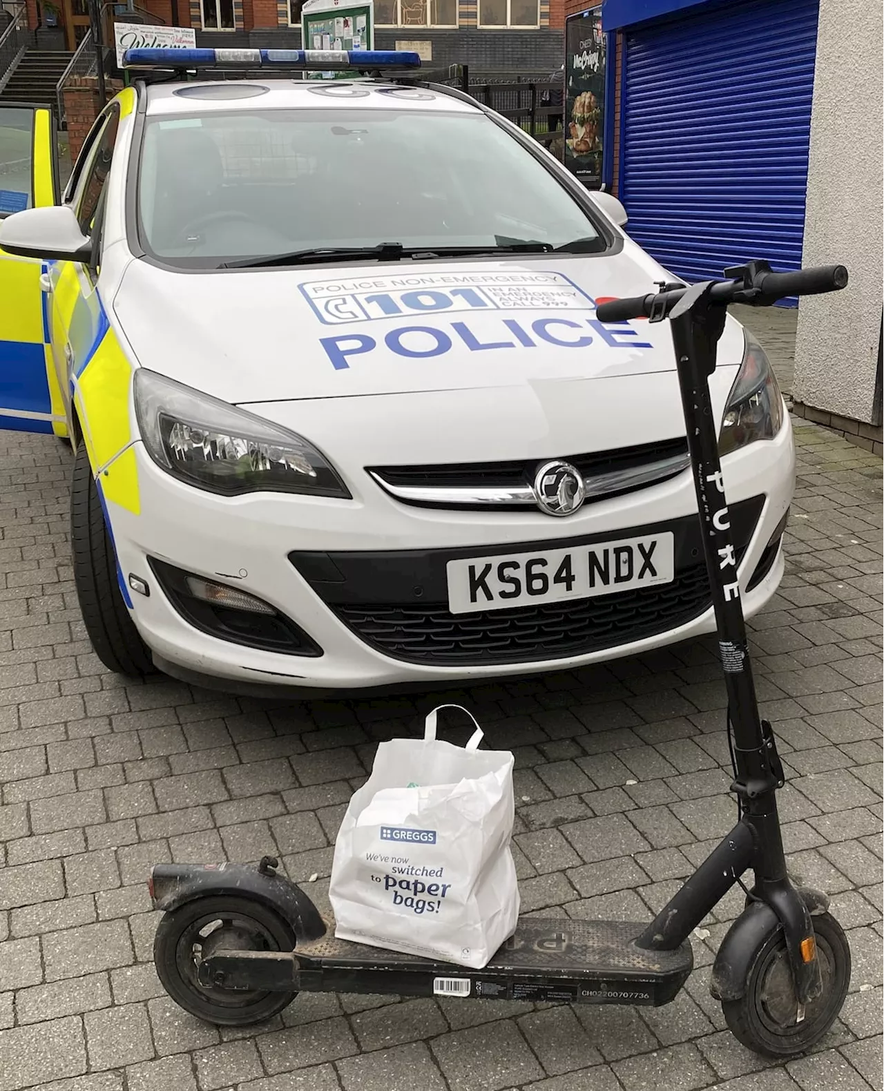 Man flees police in Wellington leaving E-Scooter and Greggs lunch behind