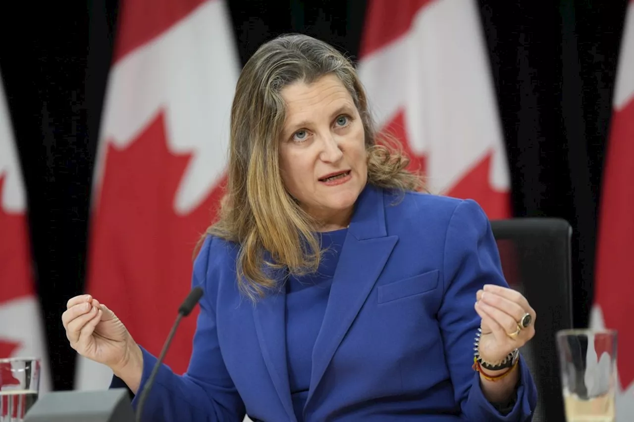 Freeland doesn't commit to meeting her own deficit target in fall economic statement