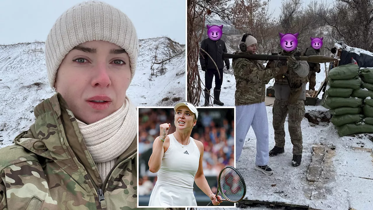 Glamorous tennis star swaps racquet for ROCKET LAUNCHER as she returns to Ukraine during off-season...