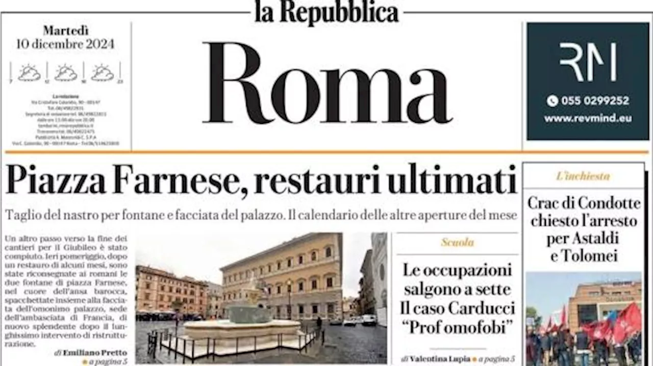 La Repubblica (Roma) apre: 'La Lazio si gode Isaksen e la Roma ritrova Dovbyk'