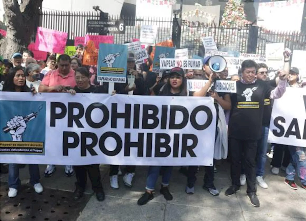 ‘¡Prohibido prohibir!’: Comerciantes y consumidores de vapeadores protestaron en el Senado