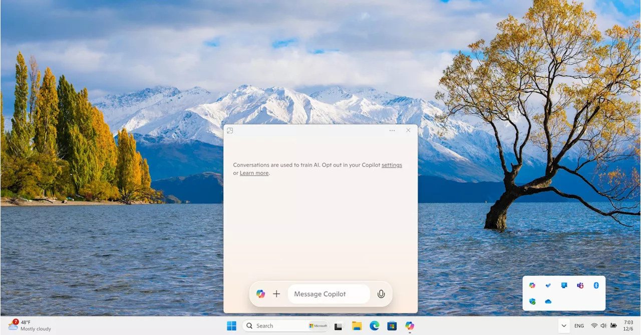 Microsoft is giving Copilot a new taskbar UI and keyboard shortcut on Windows