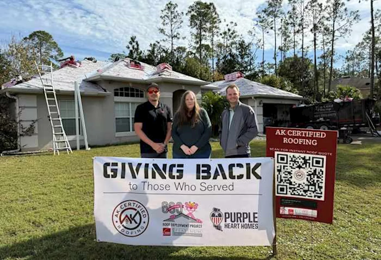 Widow of Palm Coast U.S. Air Force Veteran receives new roof as part of national project