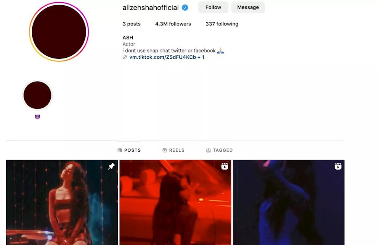 Actress Alizeh Shah sweep out her all instagram feeds