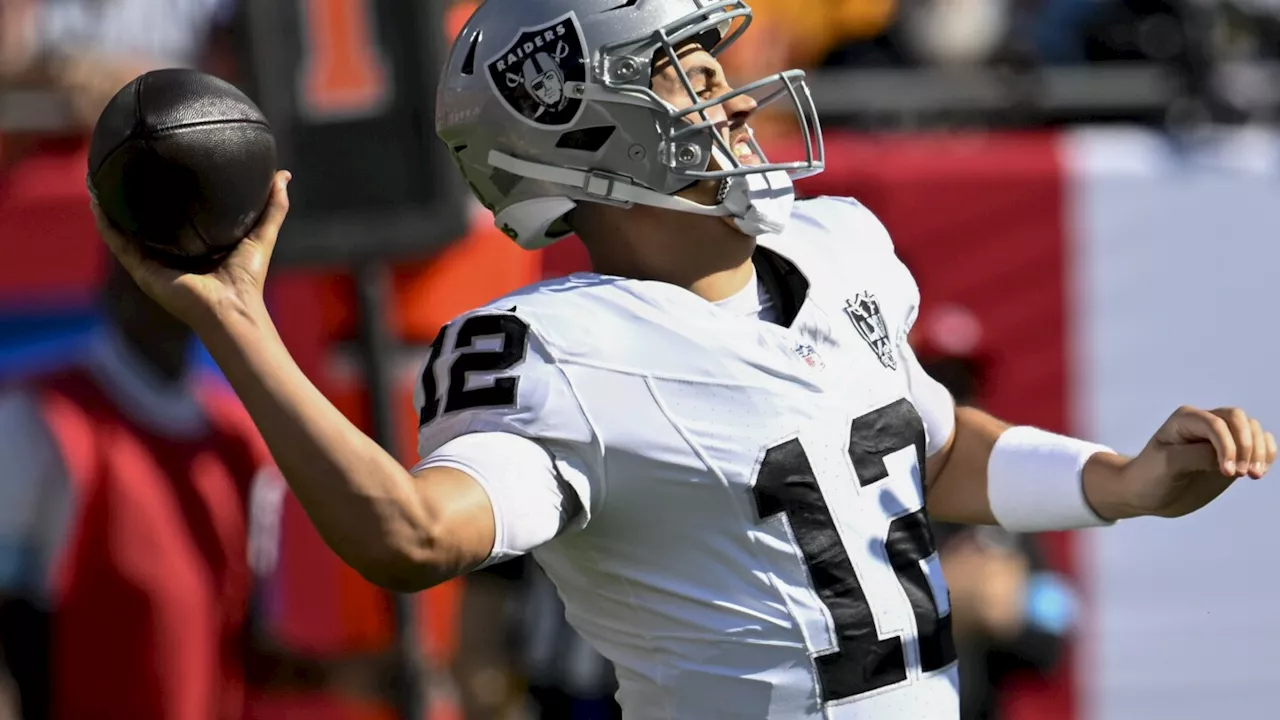 Raiders QB Aidan O'Connell back at practice, but status is undetermined for Falcons game