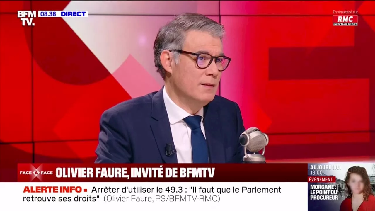 Futur Premier ministre: 'Ça ne peut pas être François Bayrou', estime Olivier Faure (PS)