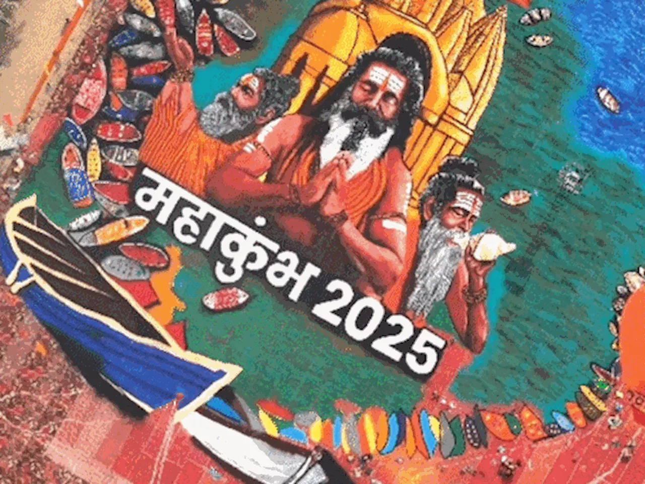 महाकुंभ थीम पर विश्व की सबसे बड़ी रंगोली: प्रयागराज में 55 हजार वर्ग फीट एरिया में बनी; 50 लोगों ने 72 घंटे ...