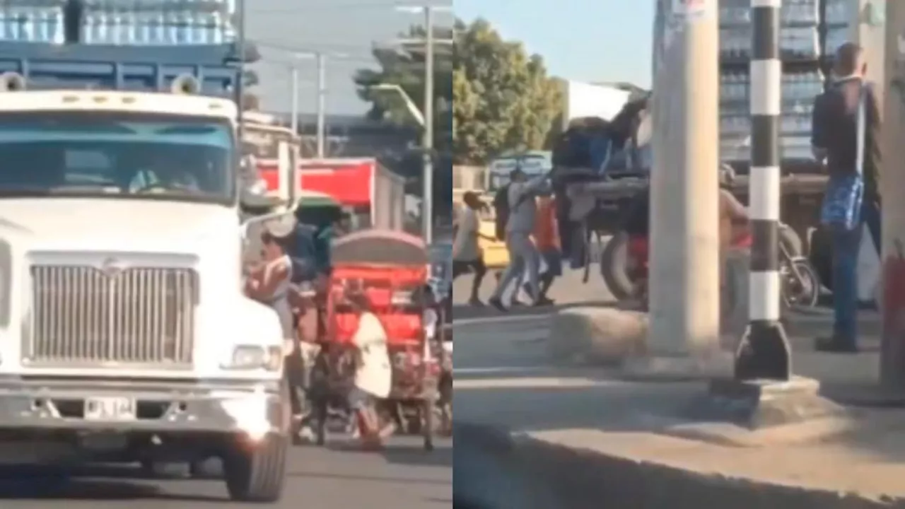 Video: impactante saqueo a tractomula que circulaba en inmediaciones del Puerto de Barranquilla