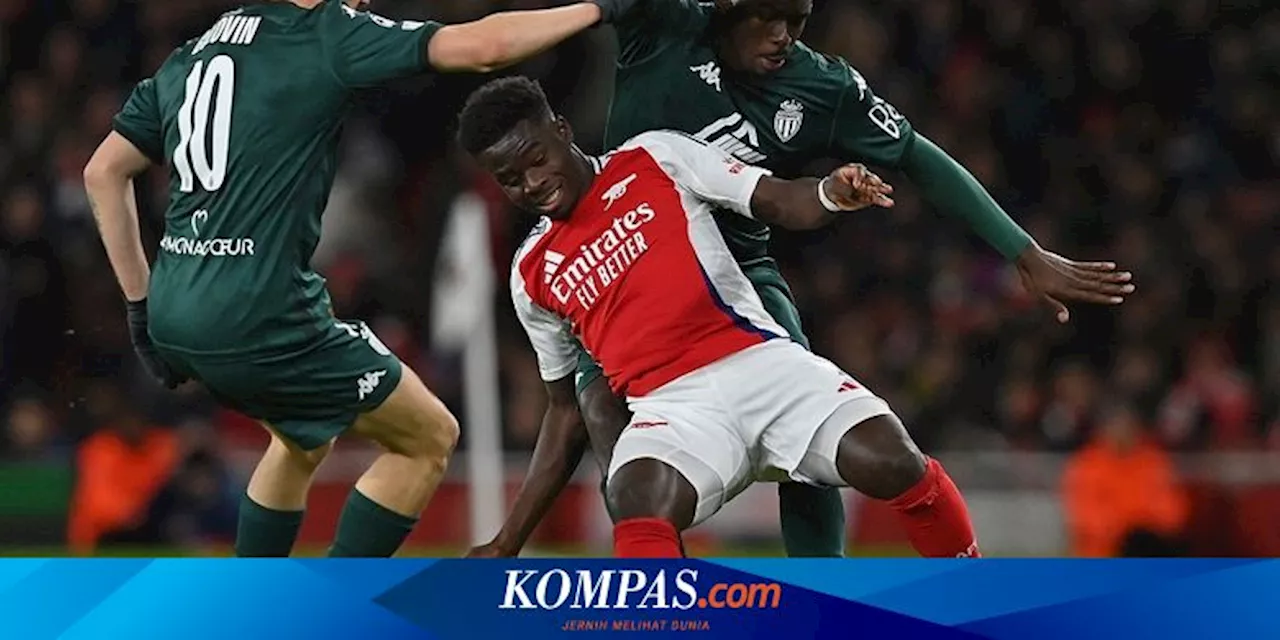 Hasil Arsenal Vs Monaco, Brace Bukayo Saka Bawa The Gunners Menang 3-0